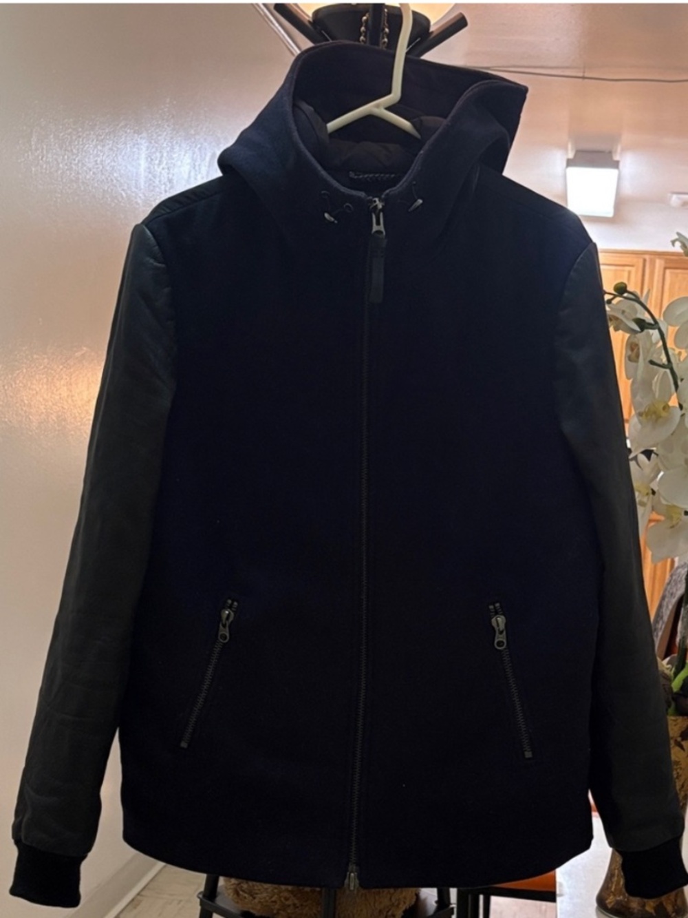 MACKAGE MEN'S BLACK JACKET WITH HOOD SIZE M